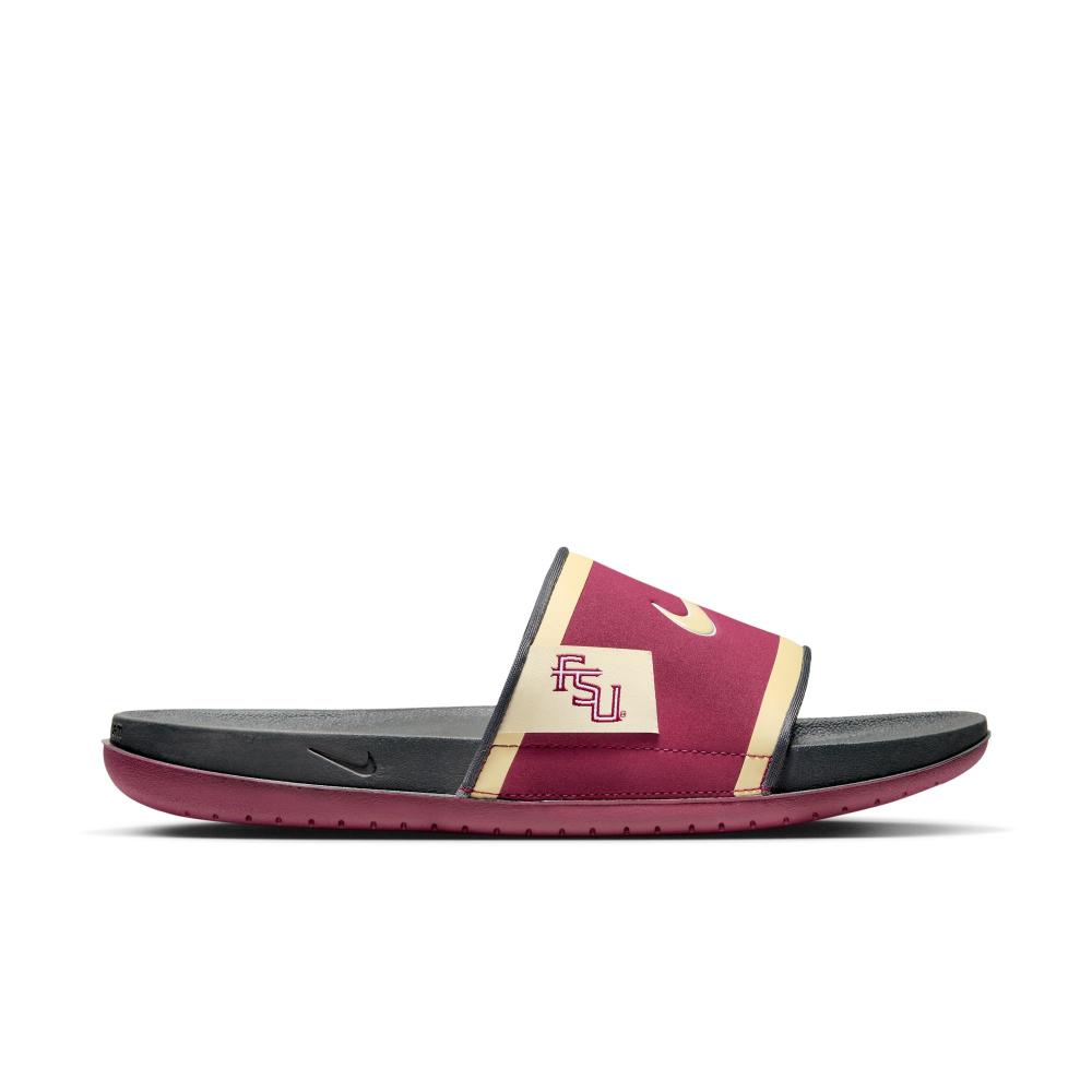 Nike burgundy slides sale